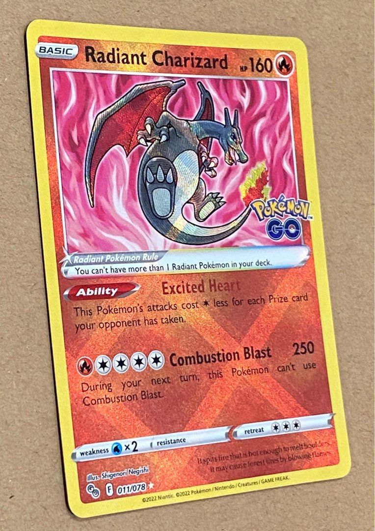  Radiant Charizard - 011/078 - Pokemon Go - Shiny Pokemon Card :  Toys & Games