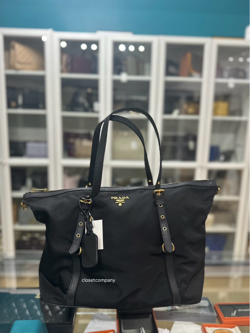 Prada Tessuto Saffiano Nylon Black Tote Bag Luxury Bags