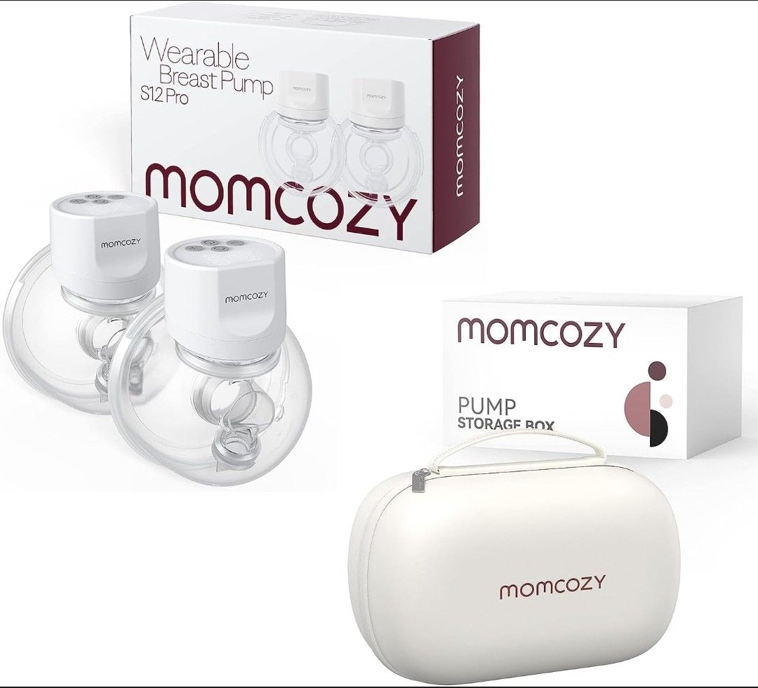  Momcozy S12 Pro Hands-Free Breast Pump Flesh Pink & Breast  Pump Bag for Hands-Free Wearable Breast Pumps（Holds 2 Pumps） : Baby