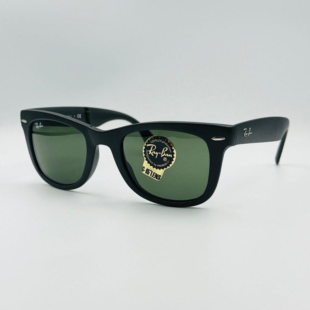 Rayban RB4105 601S Wayfarer Folding Classic Matte Black w Green G
