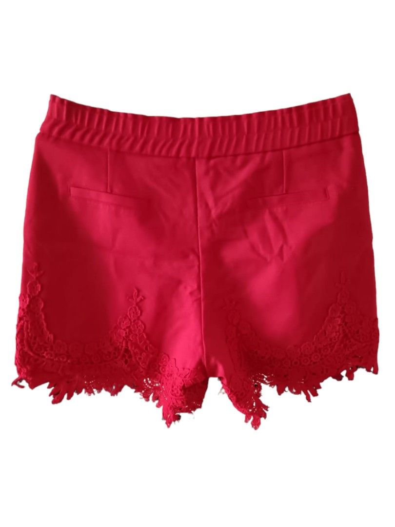 Red Shorts Lace