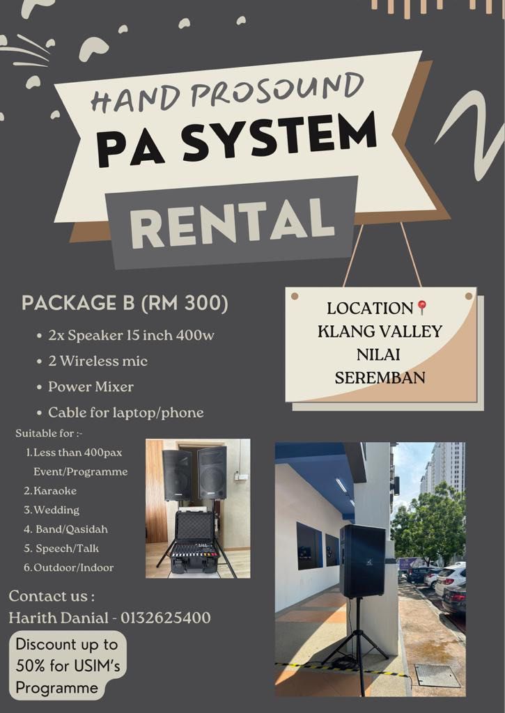 Rental Pa system, Audio, Microphones on Carousell