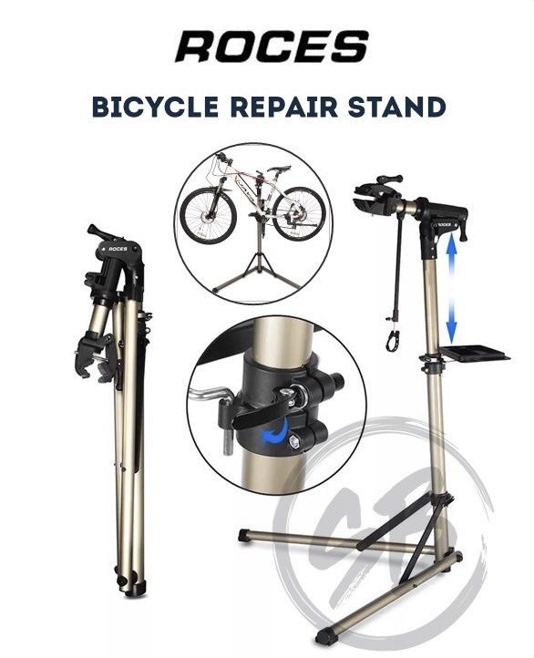 Roces Workstand RS 100 Bicycle Mechanic Repair Stand Bike Storage Mount Heavy Duty Adjustable Bicycle Repair Stand