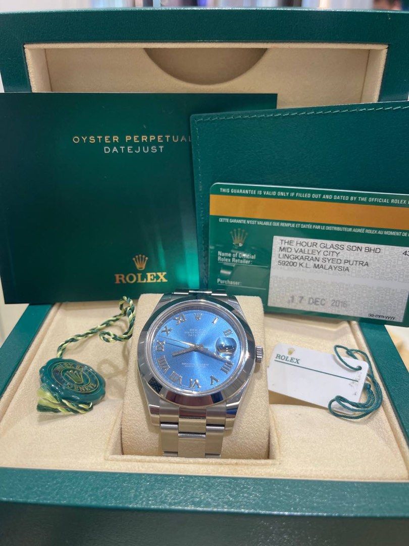 Rolex oyster sales perpetual datejust blu