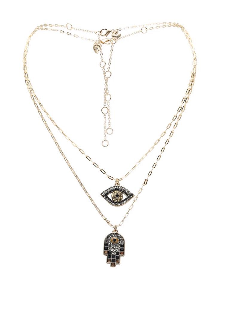 Rp 52 2 Aldo Sutjeska double hamsa evil eye Necklace in gold