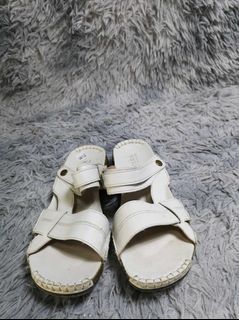 Sanclea White Leather Sandals Slipper