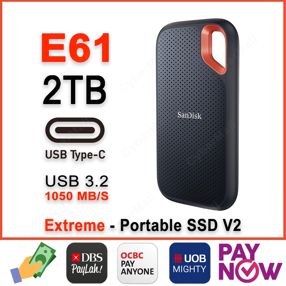 Disque SSD Portable SanDisk Extreme V2 2To SDSSDE61-2T00-G25