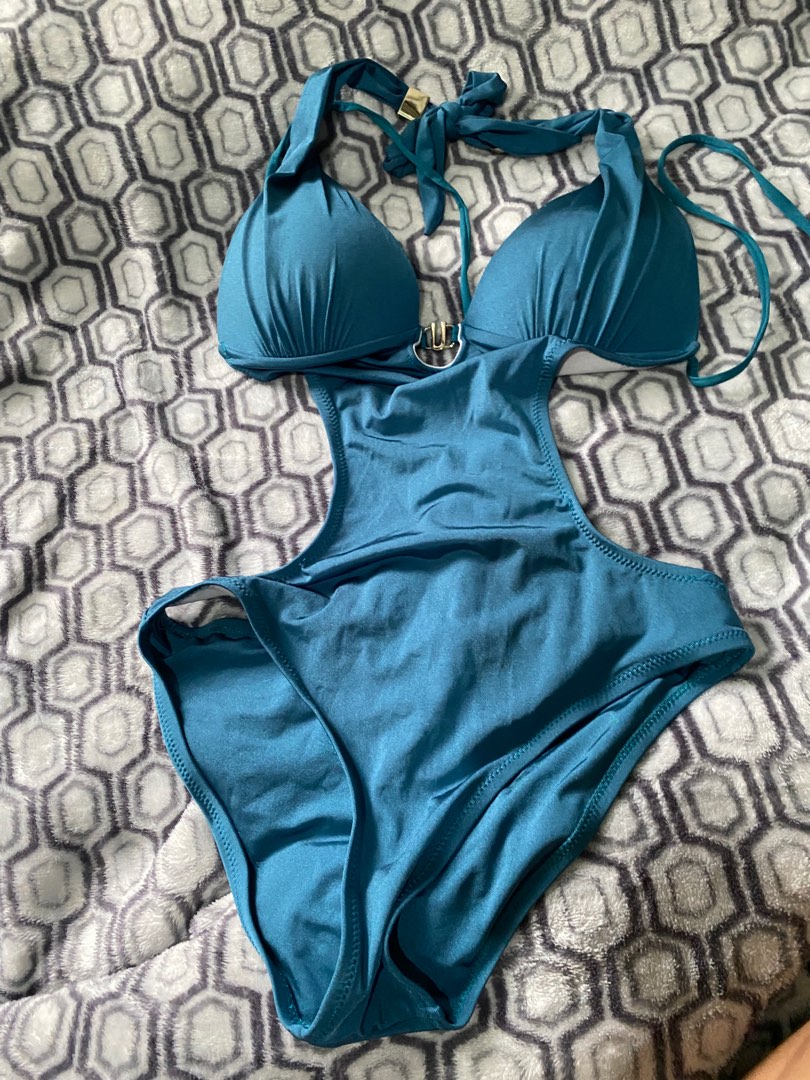 Shiny emerald green one piece swimsuit, Women's Fashion, Swimwear