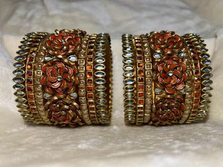 White silk outlet thread bangles