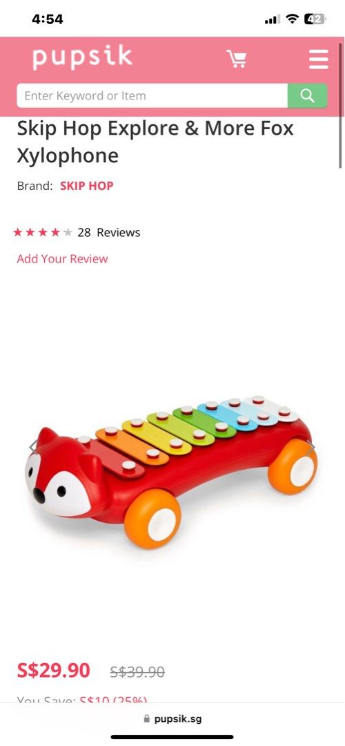 Skip Hop Explore More Fox Xylophone, Hobbies Toys, Toys