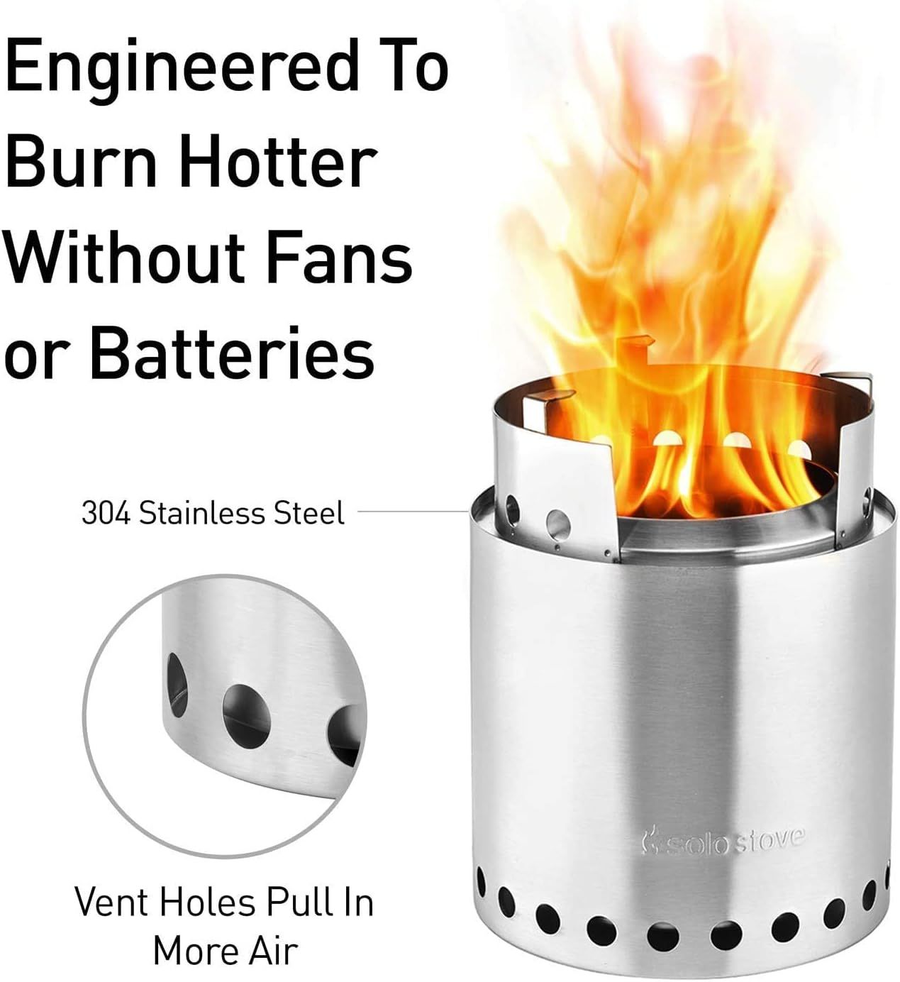 Solo Stove Campfire 4+ Person Compact Wood Burning Camp Stove for