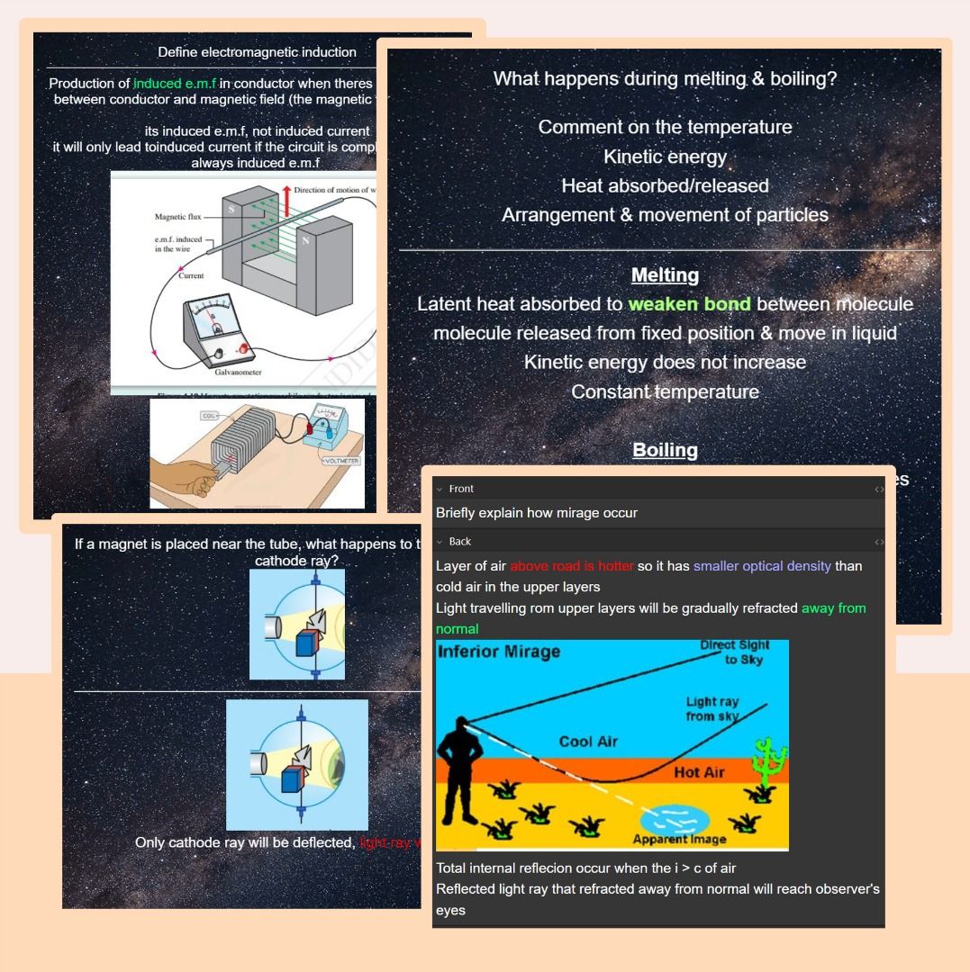 SPM Physics Flashcard Anki Form 4 and 5 KSSM Syllabus Notes
