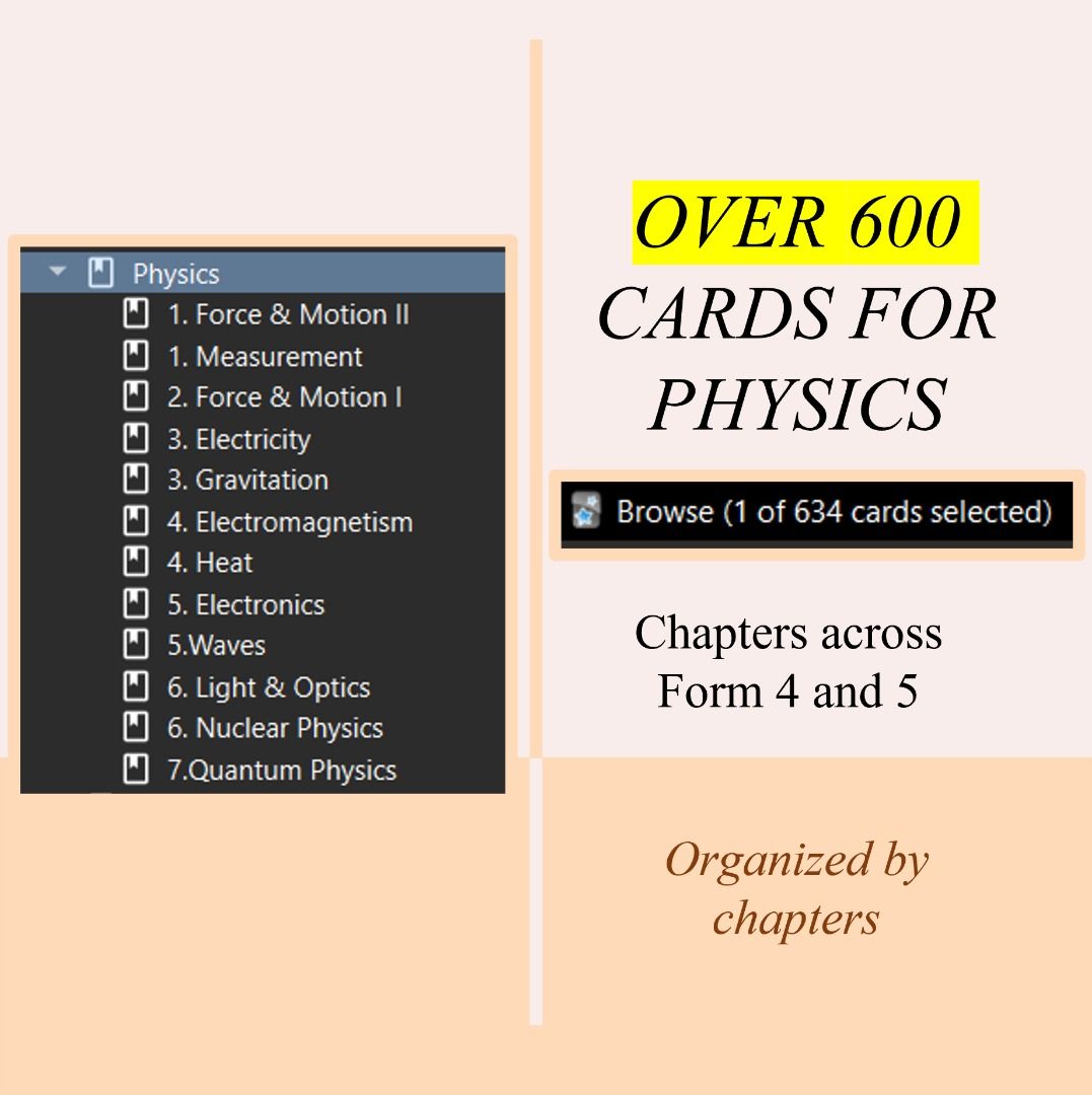 SPM Physics Flashcard Anki Form 4 and 5 KSSM Syllabus Notes