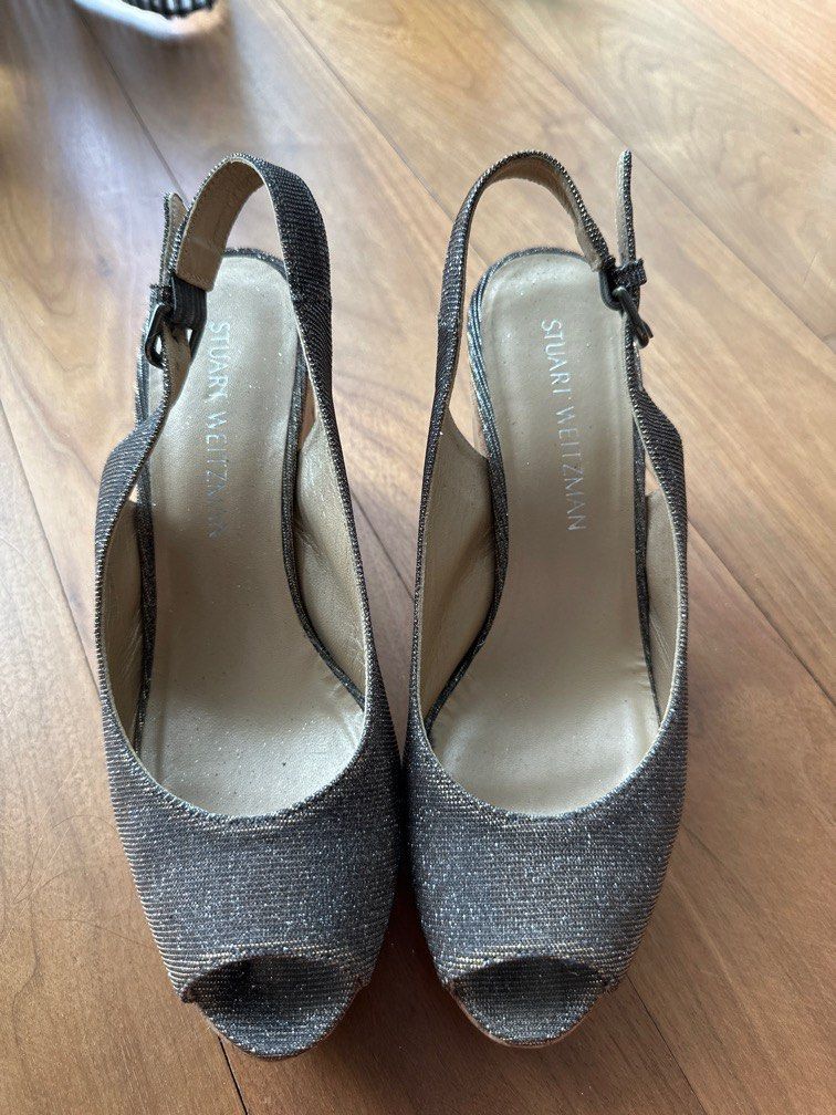 STUART WEITZMAN Glitter Sandals Women s Fashion Footwear Wedges