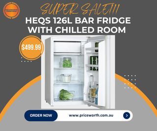 SUPER SALE!!! HEQS 126L Bar Fridge with Chilled Room