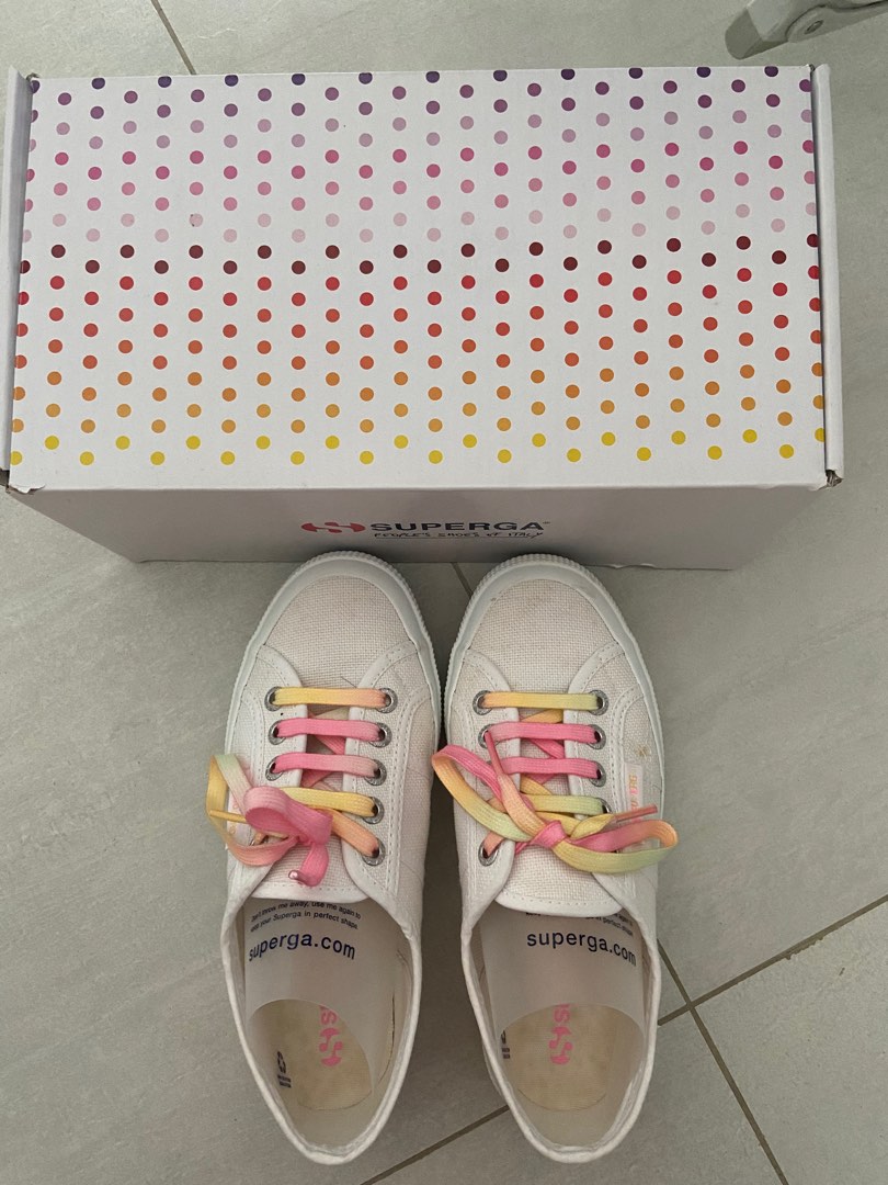 Superga White Candy Multicolour Lace sneaker Women s Fashion