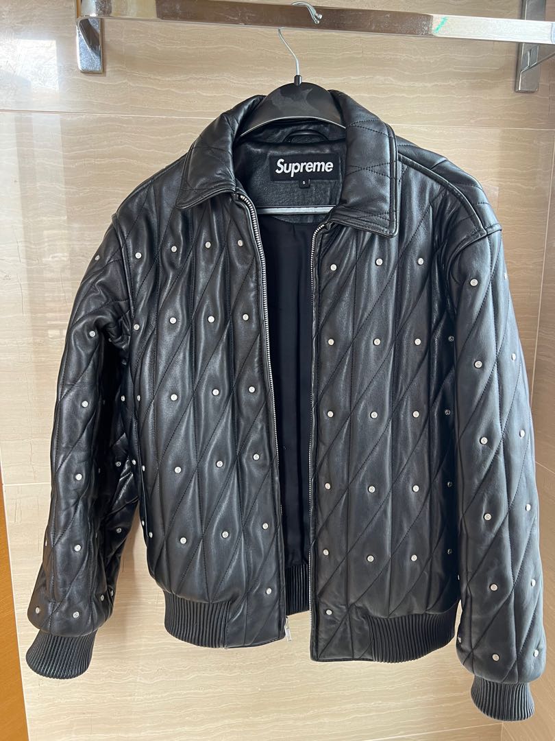 シュプリームQuilted Studded Leather Jacket - ファッション