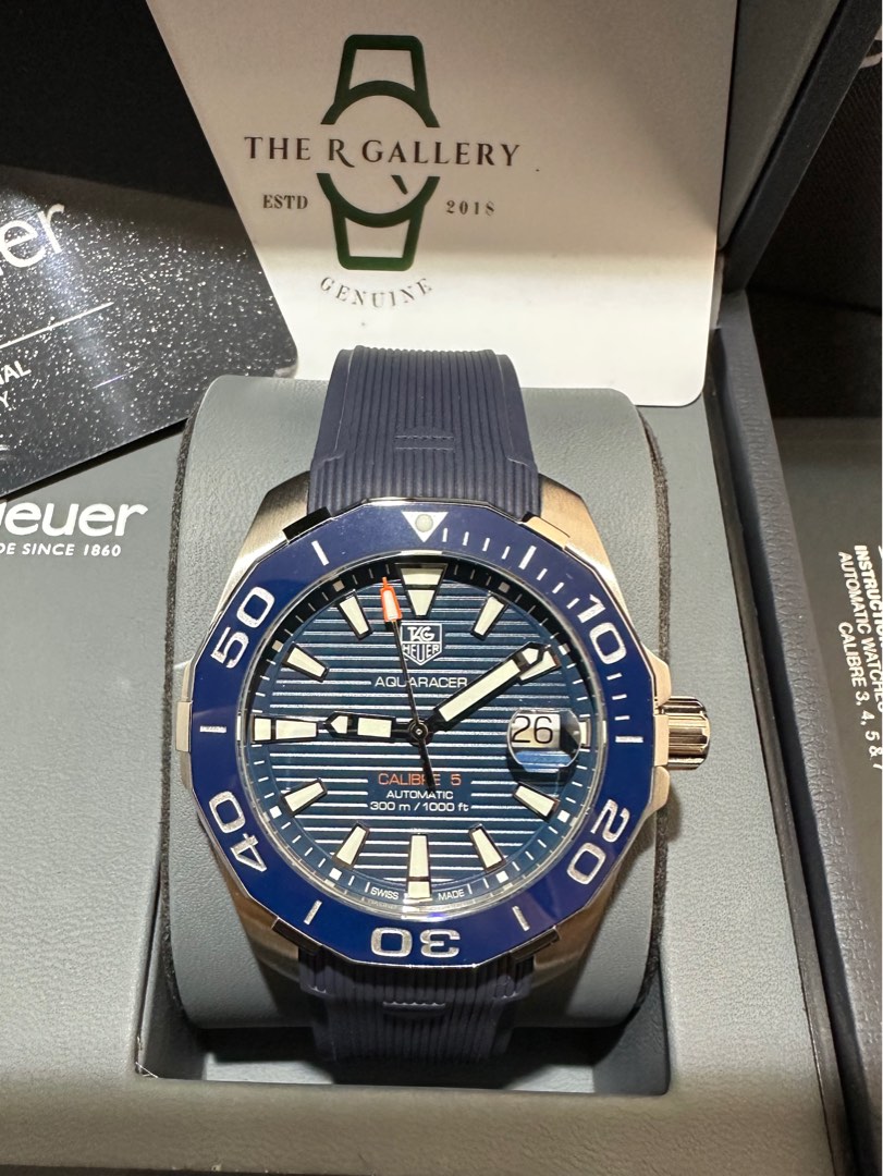 Tag heuer aquaracer calibre 5 blue rubber strap online