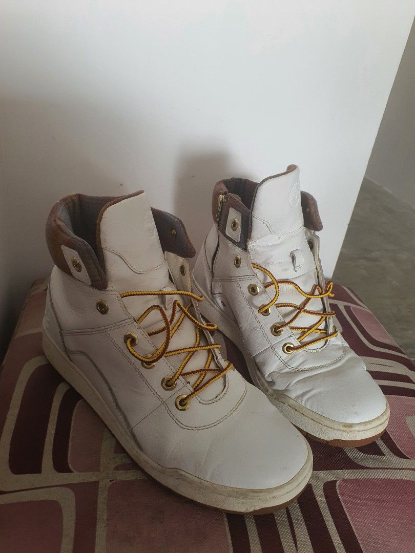 White and online gold timberland boots