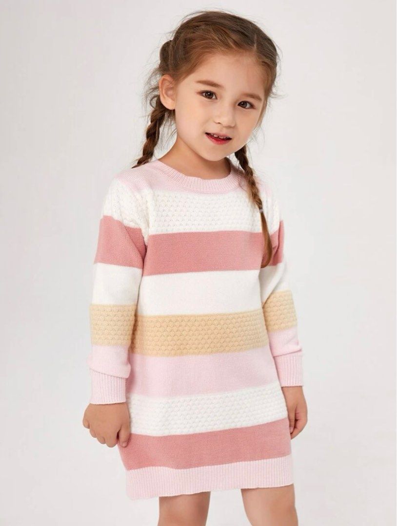 Toddler Girl Autumn Winter Dress Clothing Knit Dress Knit Sweater