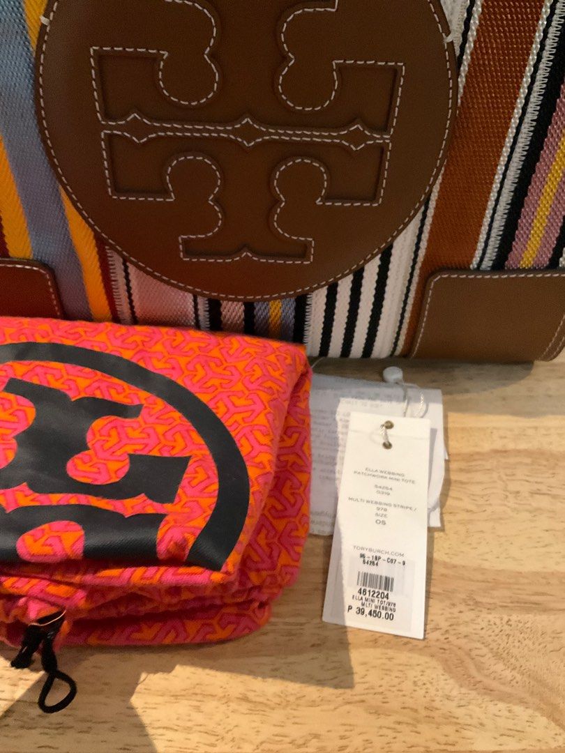 Tory Burch Ella Webbing Patchwork Mini Tote Luxury Bags Wallets on Carousell