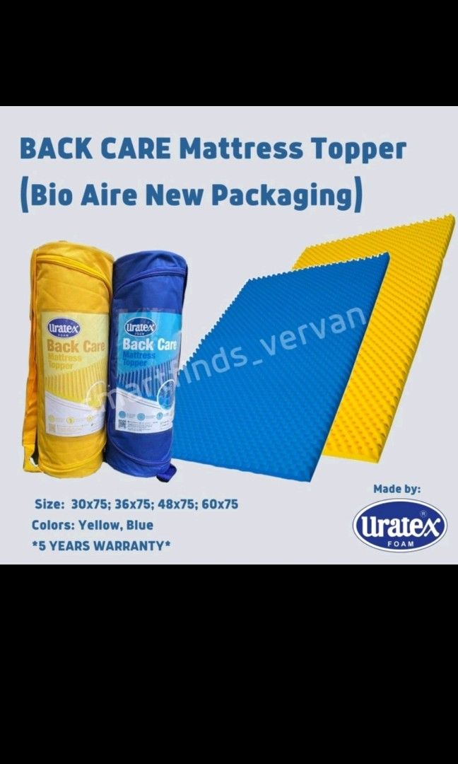 URATEX FOAM QUEEN SIZE 8X60X75 plus 1.5" BIOAIRE EGG TOPPER, Furniture