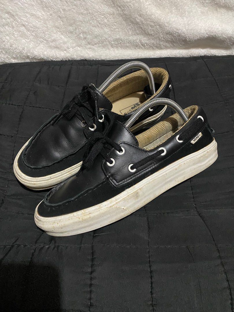 Black vans boat shoes hotsell