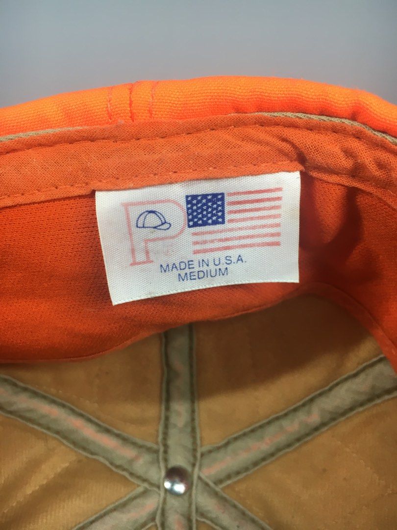 Vintage Fluorescent Orange Hunting Cap, Men's Fashion, Watches