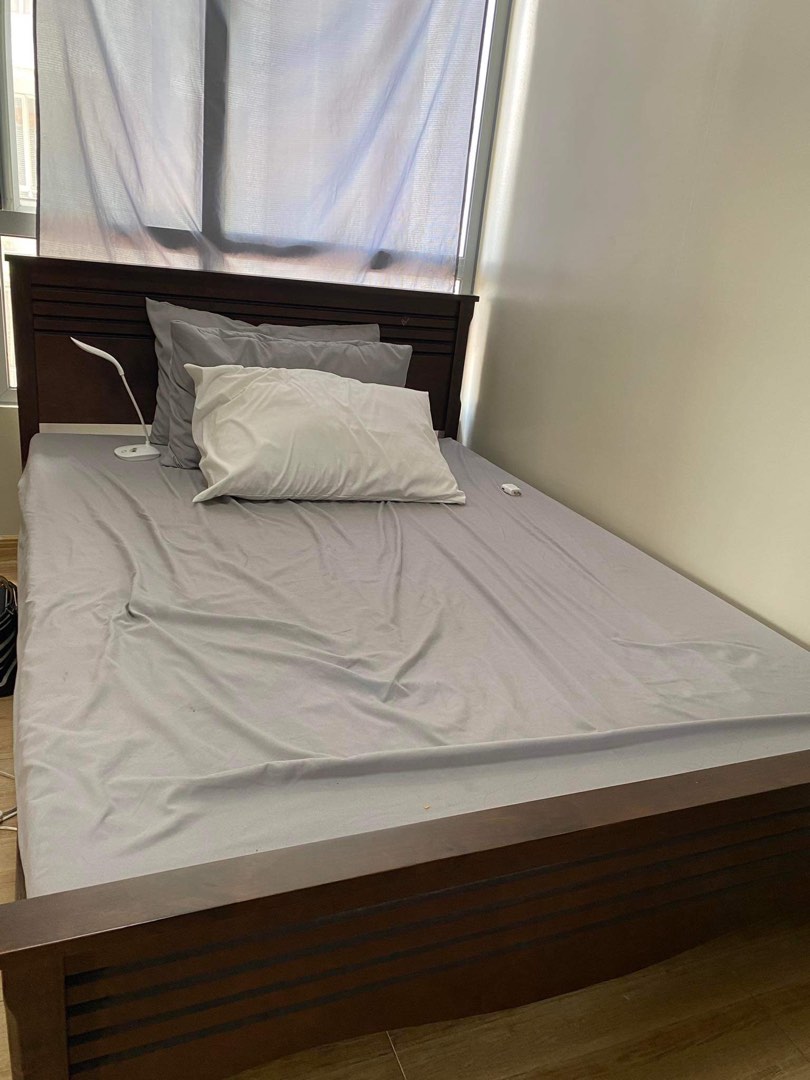Wooden Bed Frame semi double second hand, Furniture & Home Living