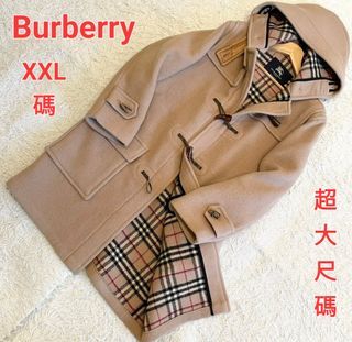 男XXL／近新品／Burberry London ／麥爾登羊毛連帽大衣