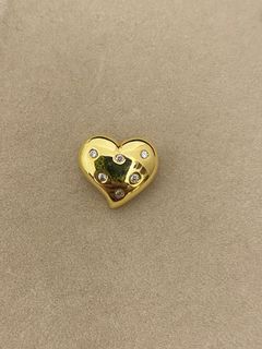 18k Chunky Heart Diamond Pendant