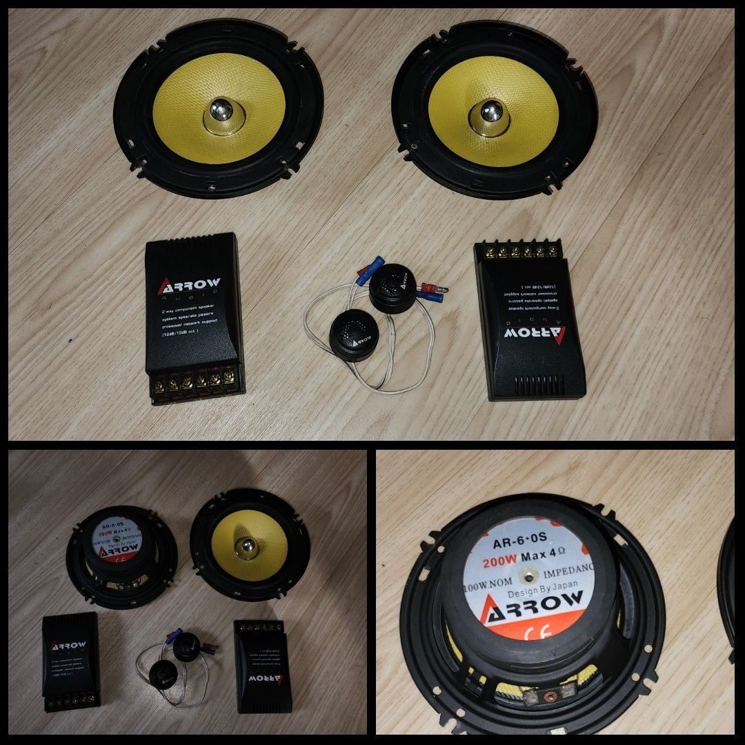 1 set used Arrow Components Speakers with Crossover and Tweeters, Audio ...