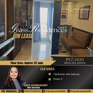1BR Condo Unit in Grass Residences for Rent