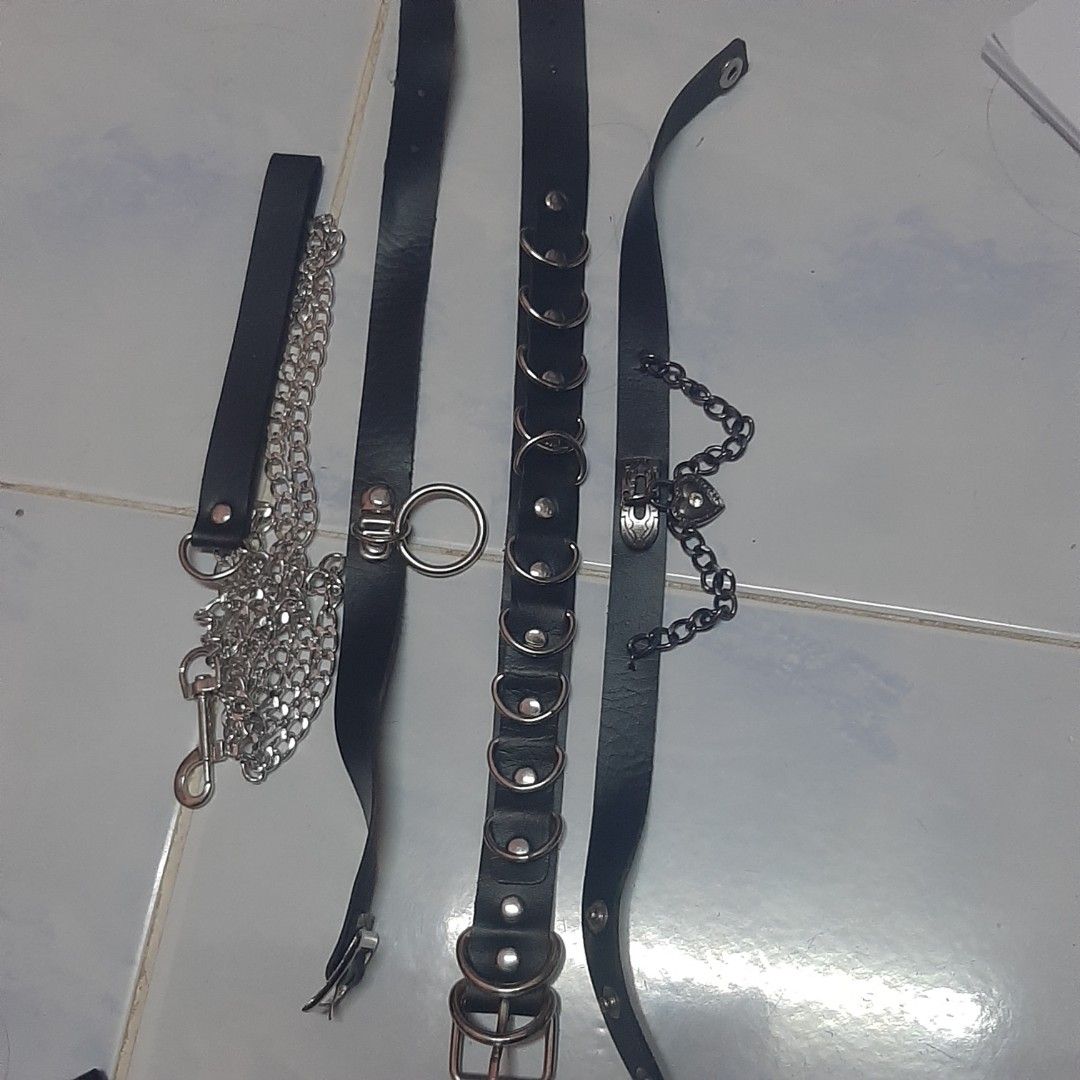 Gothic Thick Leather Choker Collar Necklace, Y2K Choker, Collar Leash –  Hayati London