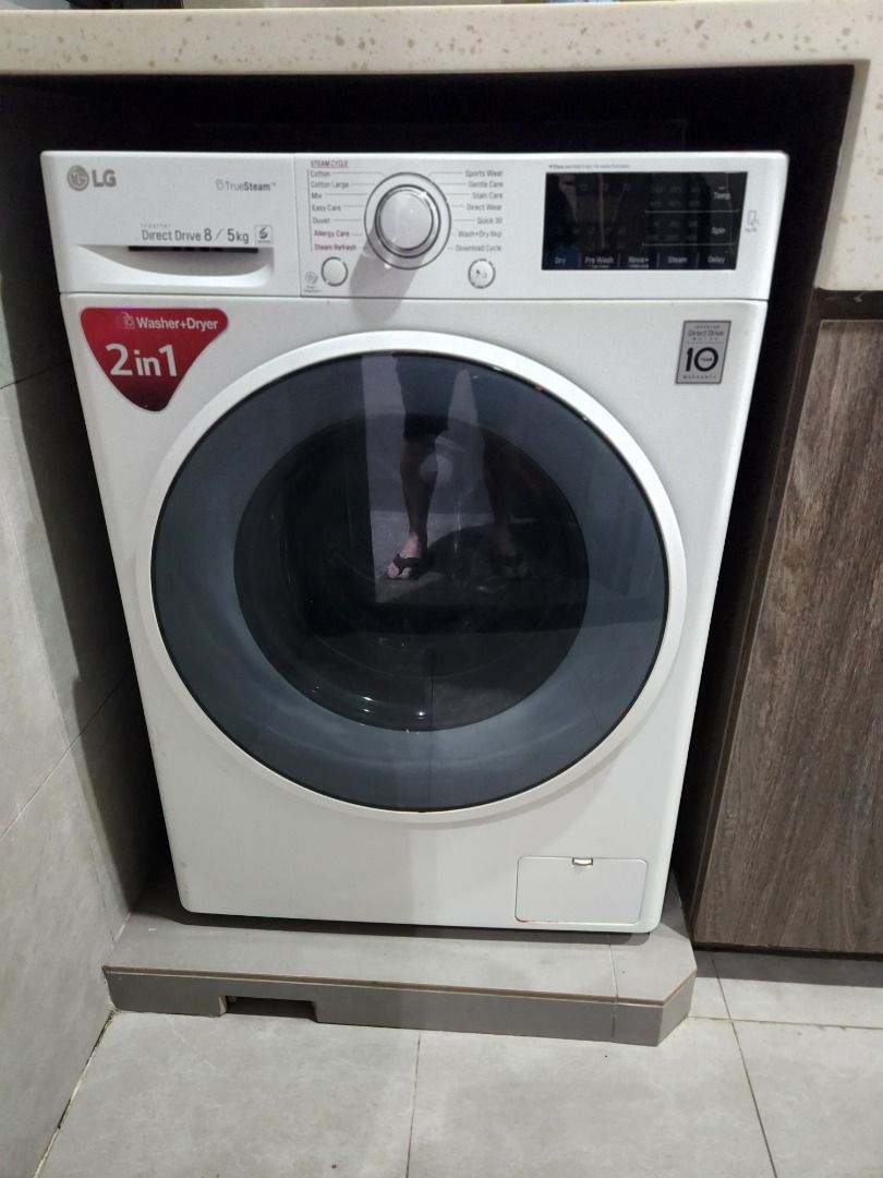 9kg/5kg Front Load Washer Dryer Combo with TrueSteam, TV & Home