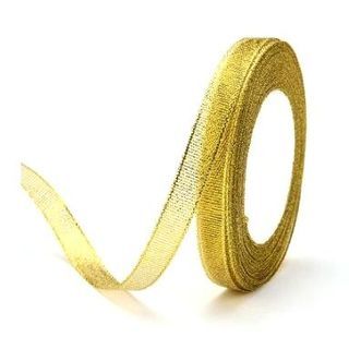 🆕️ 25 Yards/roll Gold Sheer Organza Decorative Ribbon for Christmas 1cm