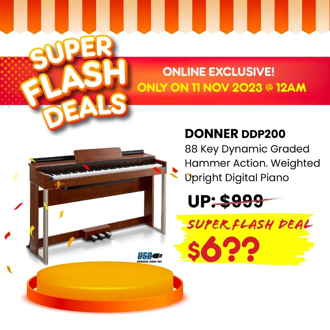 DONNER Digital Piano DDP-200 Mahogany Brown