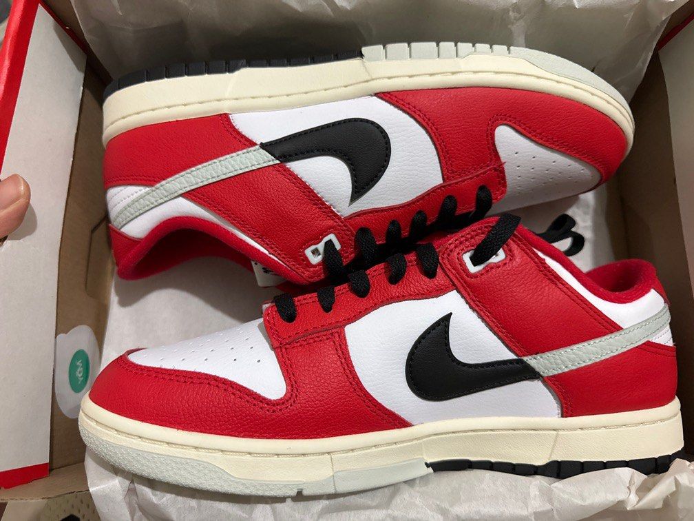 全新有單US9.5 Nike Dunk Low Chicago split DZ2536-600, 男裝, 鞋, 波