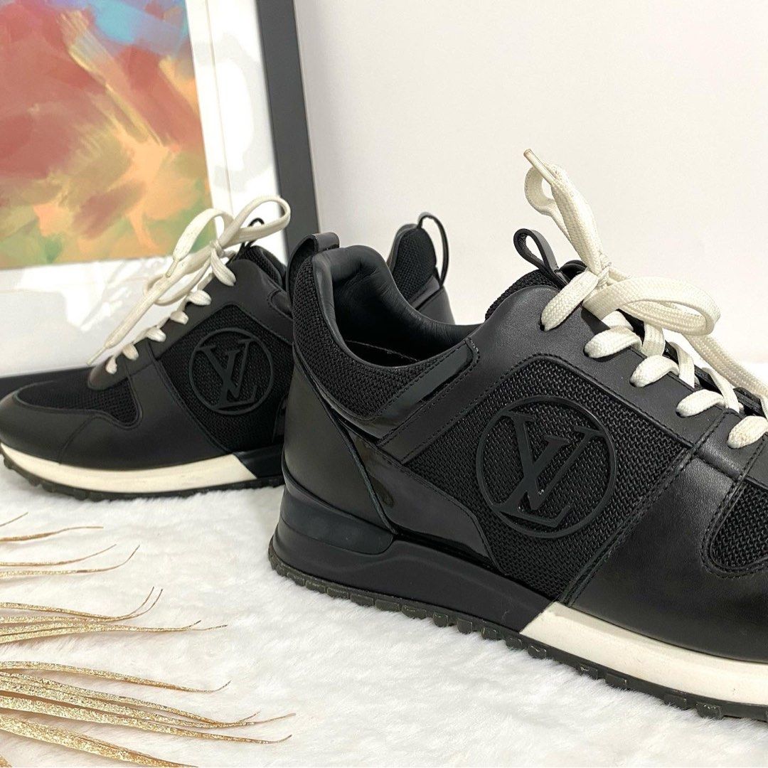 Louis Vuitton White Mesh and Leather Run Away Low-Top Sneakers