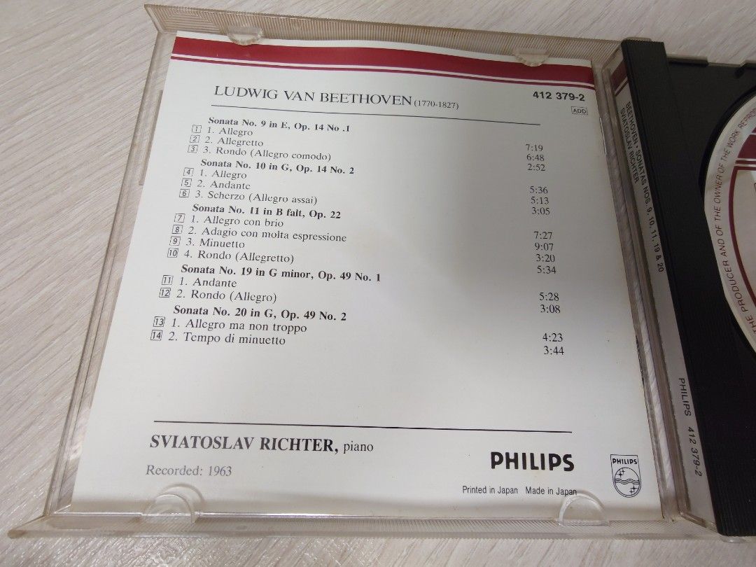古典SAIVTOSLAV RICHTER BEETHOVEN PIANO SONATAS CD MADE IN JAPAN
