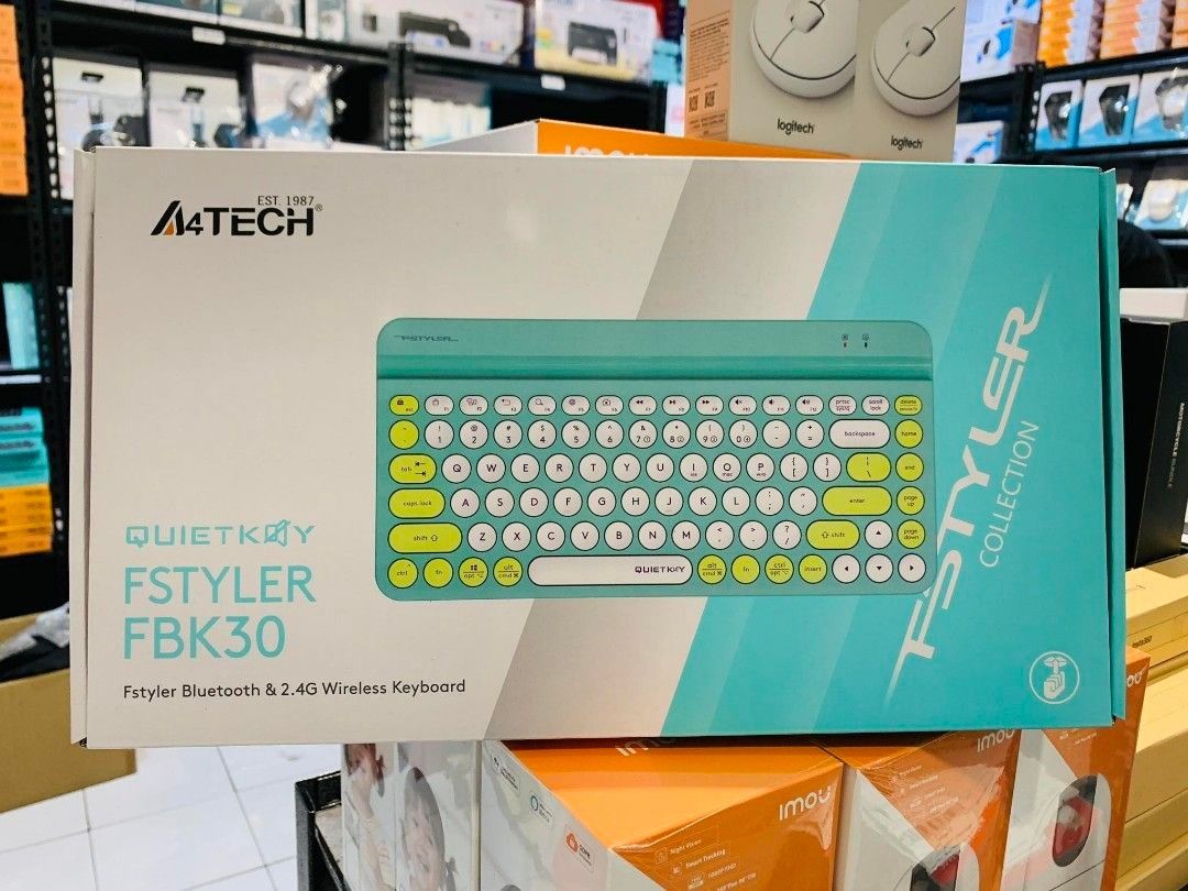 A4Tech Fstyler FBK30 Bluetooth & 2.4G Wireless Keyboard Avocado ...