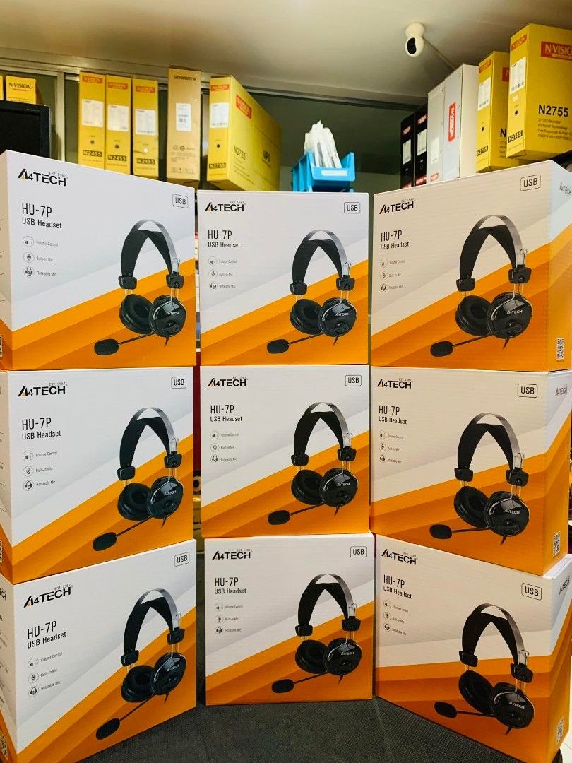 A4Tech HU 7P Comfort Fit Stereo USB Headset Audio Headphones