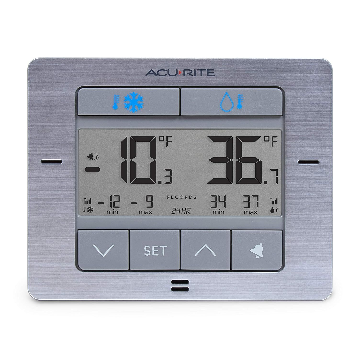 AcuRite Digital Wireless Fridge and Freezer Thermometer with Alarm, Max