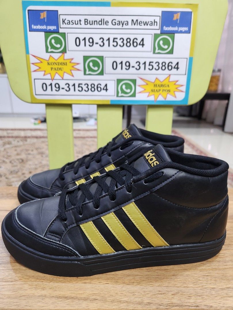 Adidas Neo VS Set Mid Black Gold 8.5uk Men s Fashion Footwear