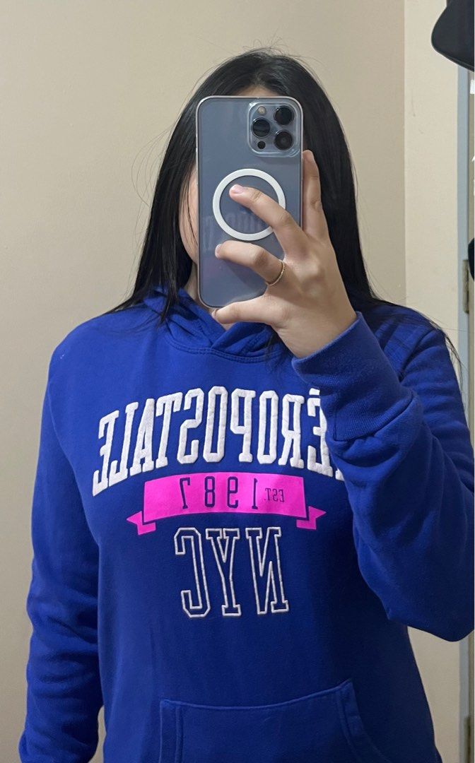 Aeropostale jacket hoodie blue Women s Fashion Coats Jackets