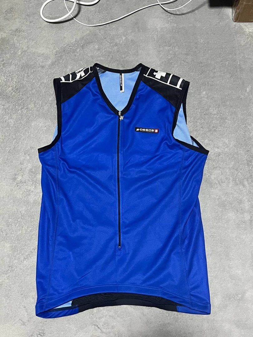 ASSOS Cycling body R D jersey XL extra large blue sleeveless Switzerland