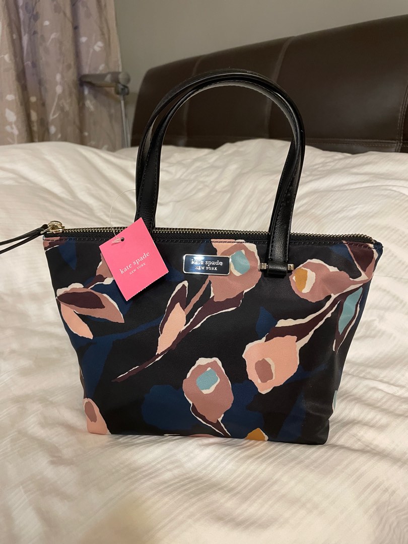 Authentic Kate Spade insulated tote bag dark blue floral