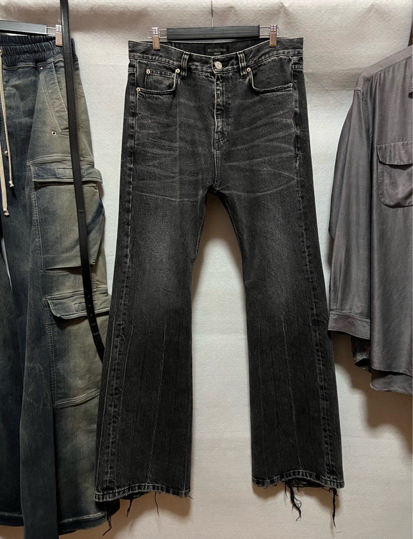 Balenciaga FW22 Lost Tape Flared Denim, Luxury, Apparel on Carousell