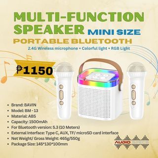 BAVIN BM-13 Multi-Function Karaoke Speaker Mini Size Portable Wireless Bluetooth