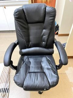 Black office chair with massager